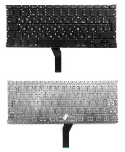 Клавиатура для ноутбука Apple Macbook Air 13"  A1369 A1466 Black, Backlite, Big Enter, RU