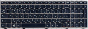 Клавиатура для ноутбука Lenovo Z560, Z565, чёрная, с рамкой, RU