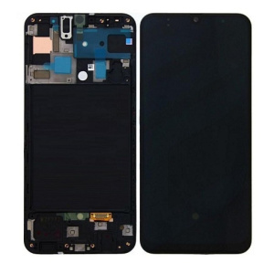 Дисплей Samsung A50 A505 2019 Черный (Сервисный оригинал) в раме