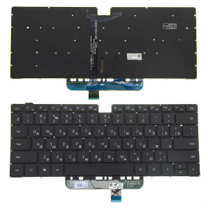 Клавиатура для ноутбука Huawei MagicBook HBL-W29, чёрная, с подсветкой, RU 