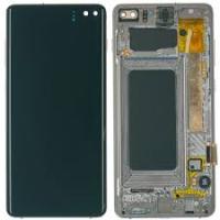 Дисплей Samsung S10 Plus/S10+ SM-G975F Черный (Сервисный оригинал) в раме