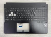 Верхняя часть корпуса (Palmrest) Asus TUF Gaming FX505, чёрный, с клавиатурой, белая подсветка, RU