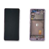 Дисплей Samsung S20 FE Черный (Сервисный оригинал) в раме