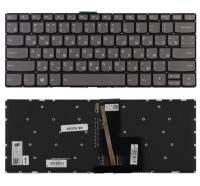 Клавиатура для ноутбука Lenovo IdeaPad 320-14, 520-14, серая, с подсветкой, RU