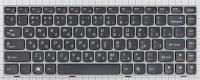 Клавиатура для ноутбука Lenovo Z450, Z460, чёрная, с серой рамкой, RU