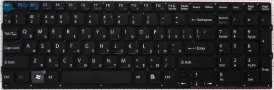 Клавиатура для ноутбука Sony VPC-EC, чёрная, RU