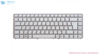Клавиатура для ноутбука Sony VGN-NW, белая, с серой рамкой, RU