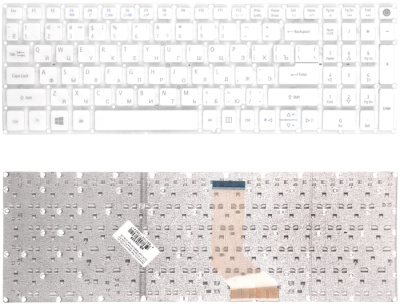Клавиатура для ноутбука ACER Aspire A515-51 E5-573 E5-522 Extensa EX251 EX2511, белая,  RU