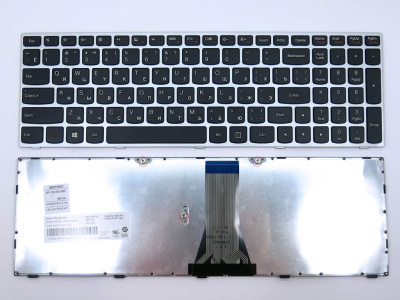 Клавиатура для ноутбука Lenovo IdeaPad G50-70, Z51-70, чёрная, с серой рамкой, RU