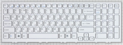 Клавиатура для ноутбука Sony VPC-EH, белая, с рамкой, RU