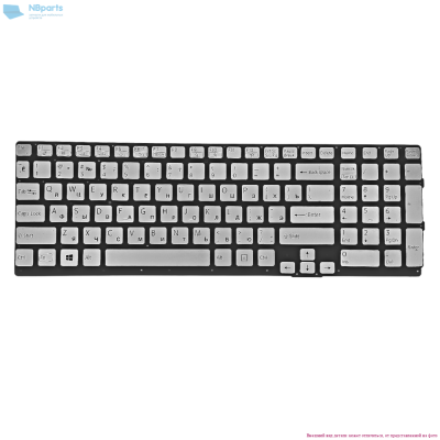 Клавиатура для ноутбука Sony VPC-SE, серебристая, с рамкой, RU