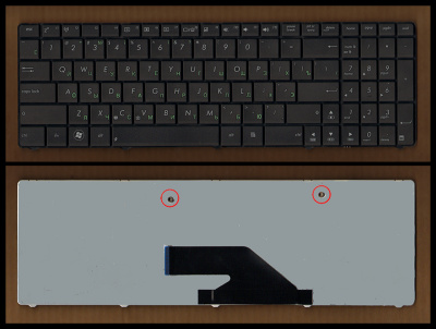 Клавиатура для ноутбука ASUS K75, чёрная, большой Enter, RU
