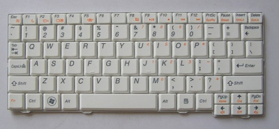 Клавиатура для ноутбука Lenovo IdeaPad S10-3, белая, с рамкой, RU
