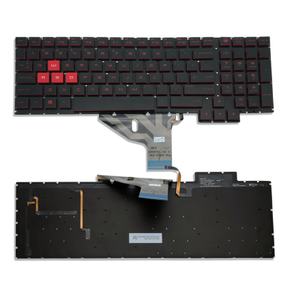 Клавиатура для ноутбука HP Omen 15-CE 15-CE000, чёрная, с подсветкой, красные буквы, RU