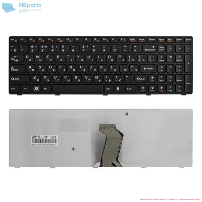 Клавиатура для ноутбука Lenovo IdeaPad Y570, чёрная, с рамкой, RU